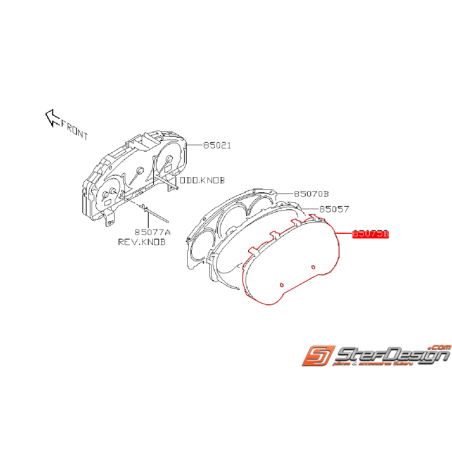 Vitre de compteur origine SUBARU STI 01-07