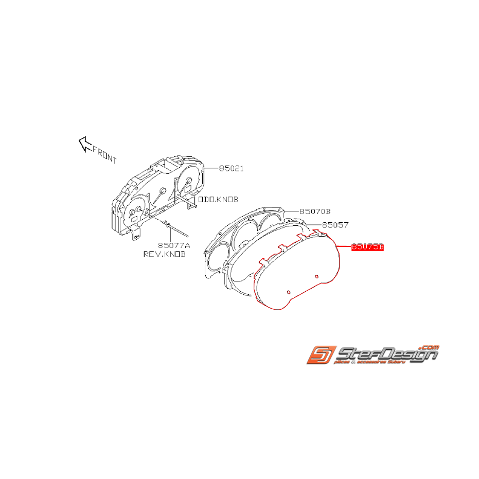 Vitre de compteur origine SUBARU STI 01-07