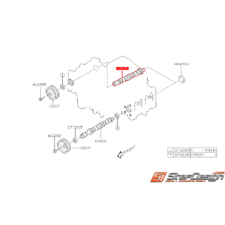 Arbre a cames droit 2.5L origine SUBARU LEGACY 1999-2003