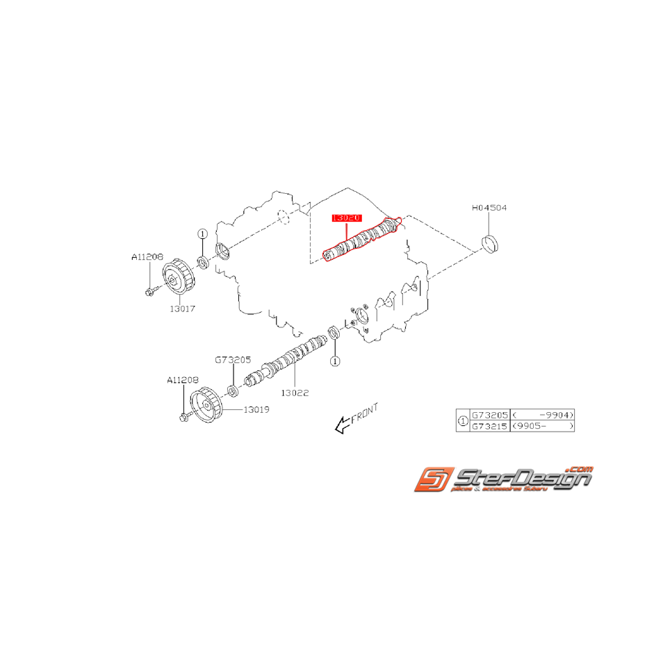 Arbre a cames droit 2.5L origine SUBARU LEGACY 1999-2003