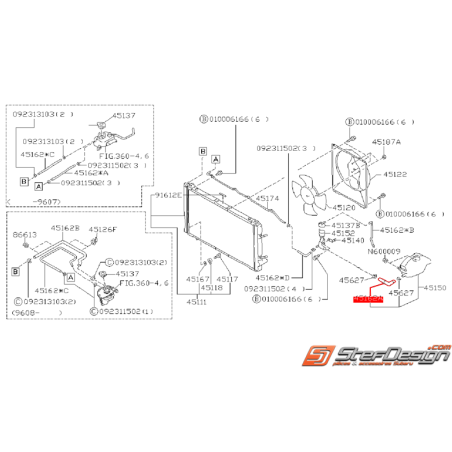 Durite d'eau de bocal d'expansion SUBARU GT 93-00