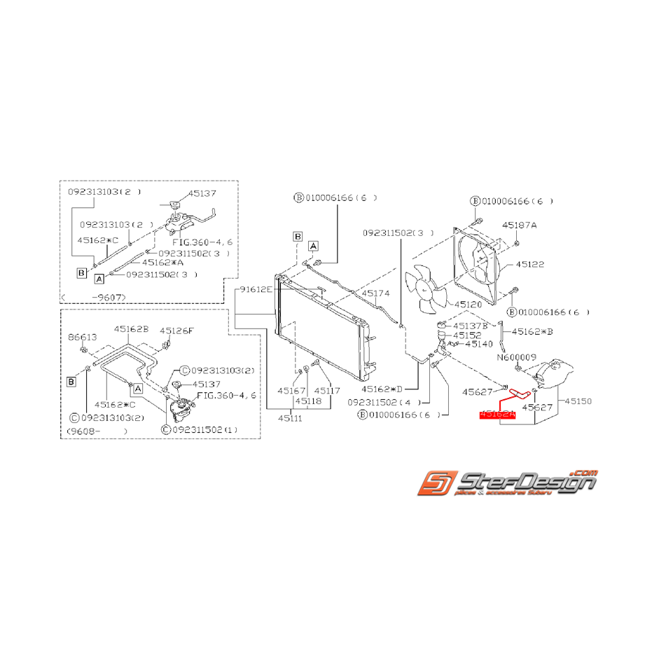 Durite d'eau de bocal d'expansion SUBARU GT 93-00 Durite d'eau de bocal d'expansion SUBARU GT 93-00