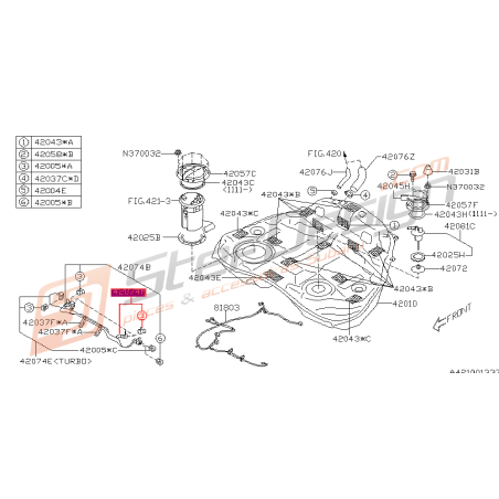 Tuyau d'arrivée d’essence pour subaru impreza STI 2008-2010 