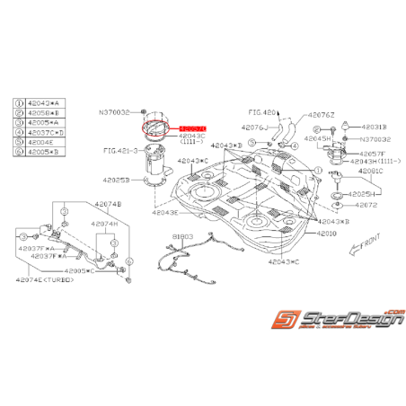 Couvercle de pompe a essence sur réservoir WRX/STI 08-10