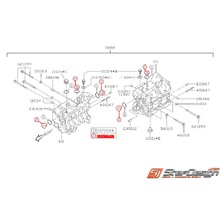 Bouchon bloc moteur GT 93-00 WRX/STI 01-14