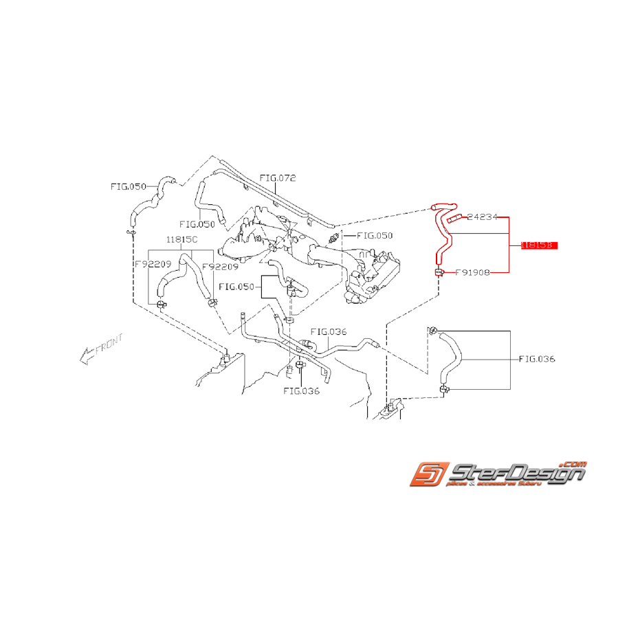 Durite PCV complète origine SUBARU WRX 06-07