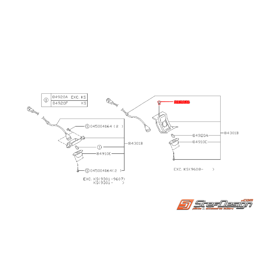 Vis de fixation d'éclairage de plaque GT 99-00