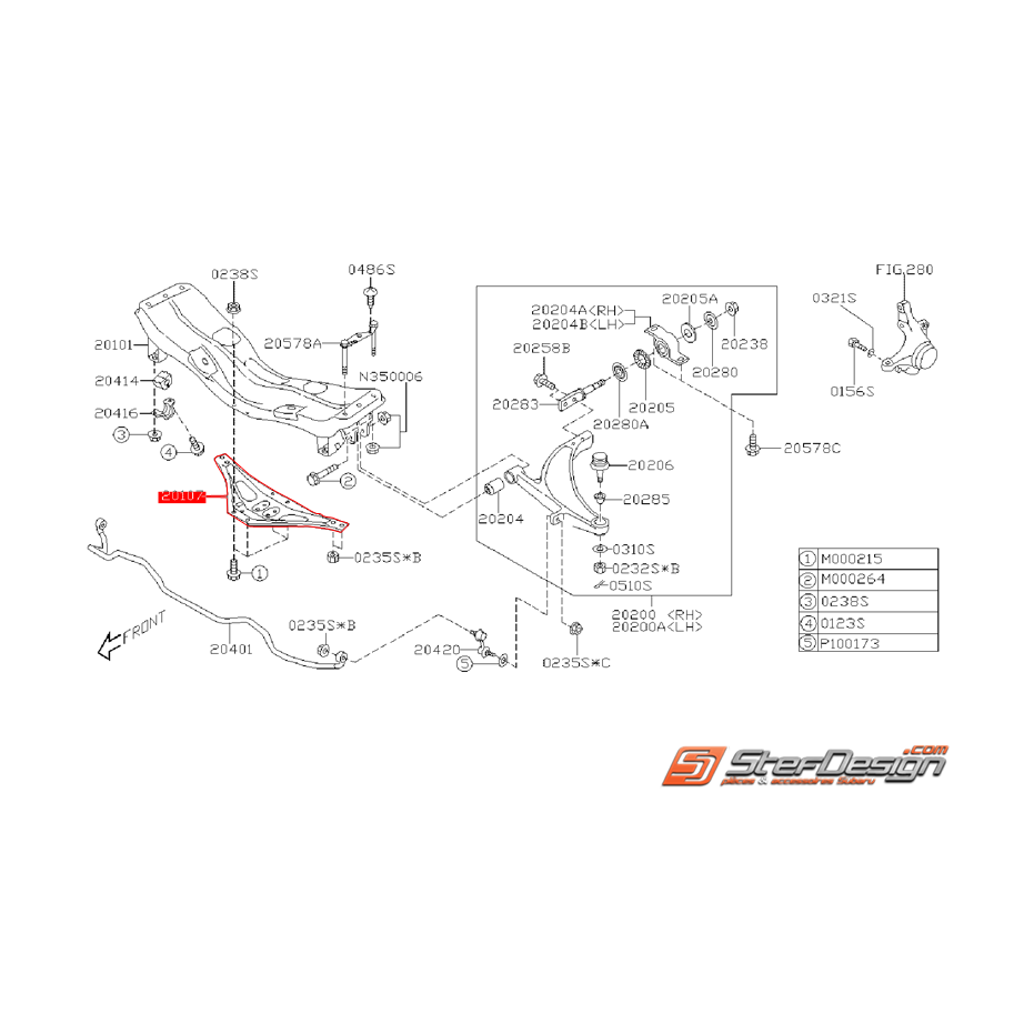 Renfort de berceau avant WRX/STI 05-07 Renfort de berceau avant WRX/STI 05-07
