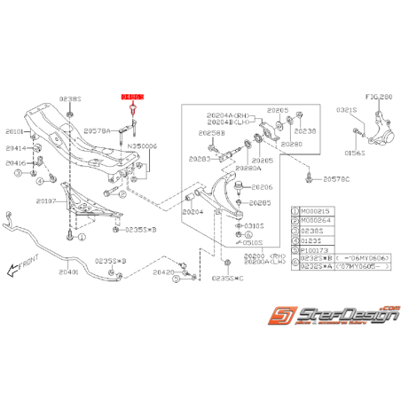 Vis de berceau origine SUBARU WRX/STI 01-07