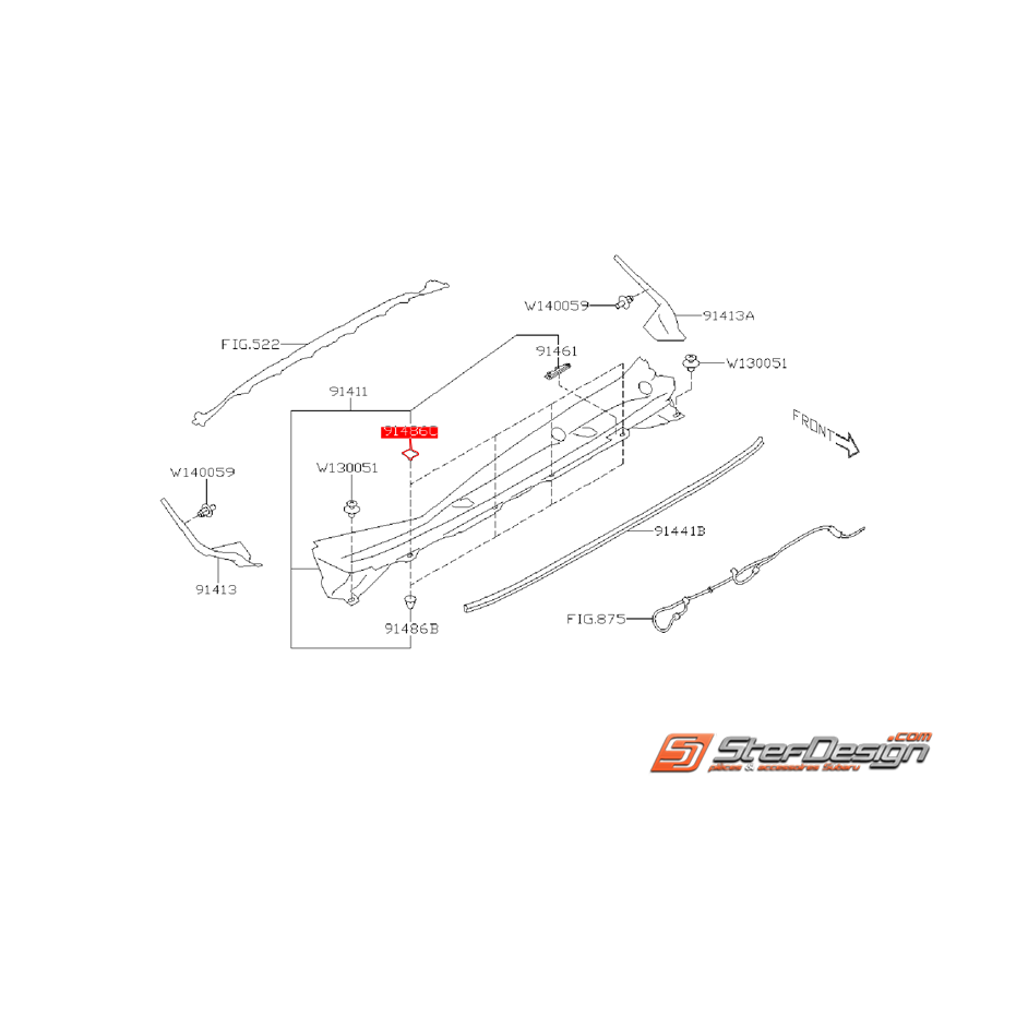 Clip baie de pare brise STI 15-16 BRZ/TOYOTA GT 86