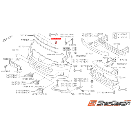 Vis de fixation de pare choc avant SUBARU BRZ / TOYOTA GT 86