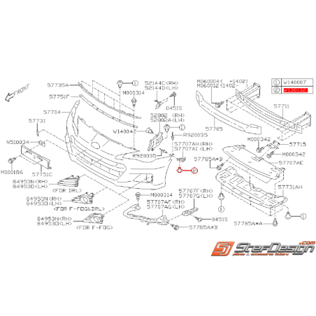 Clips de fixation de support de feu clignotant SUBARU BRZ / TOYOTA GT 86