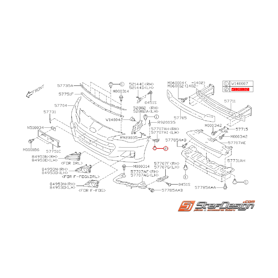 Clips de fixation de support de feu clignotant SUBARU BRZ / TOYOTA GT 86