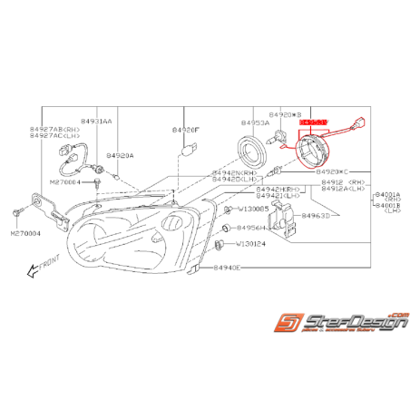 Douille complète de phare avant origine SUBARU WRX/STI 03-05