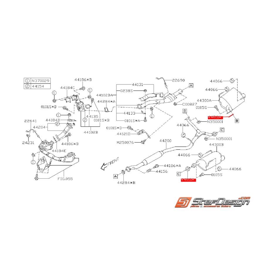 Joint d'échappement terminal SUBARU STI 15-19