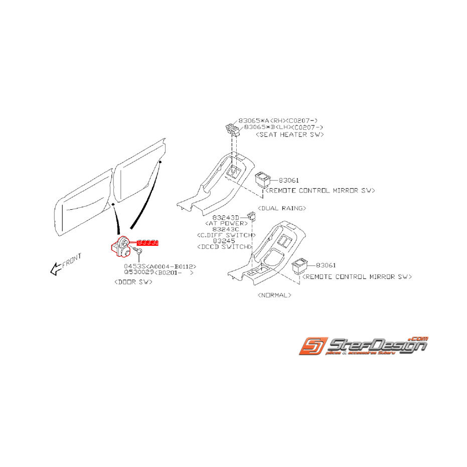 Contacteur de porte SUBARU WRX/STI 01-14
