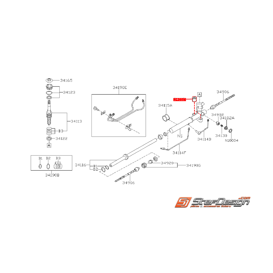 Silent bloc de crémaillère de direction SUBARU WRX/STI 05-07