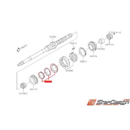 Jeu de synchronisation 3ème boite 6 vitesses SUBARU STI 06-16