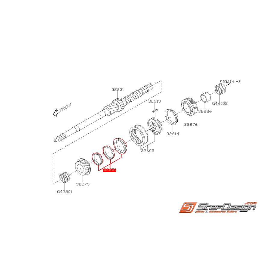 Jeu de synchronisation 3ème boite 6 vitesses SUBARU STI 06-16