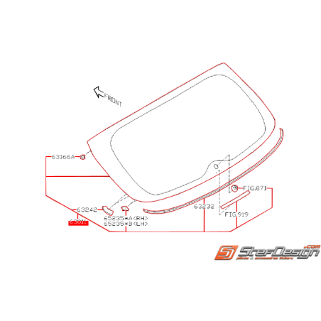 Lunette arrière de hayon SUBARU WRX 2010 Diesel