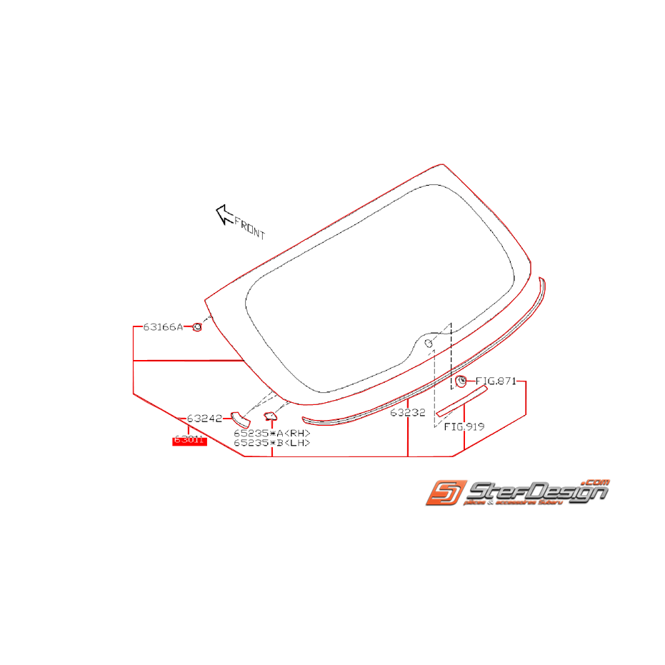 Lunette arrière de hayon SUBARU WRX 2010 Diesel