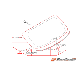 Lunette arrière fumée de hayon SUBARU WRX/STI 2008 au 31/07/2009