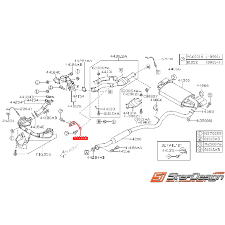 Support de fixation down pipe SUBARU STI 06-14