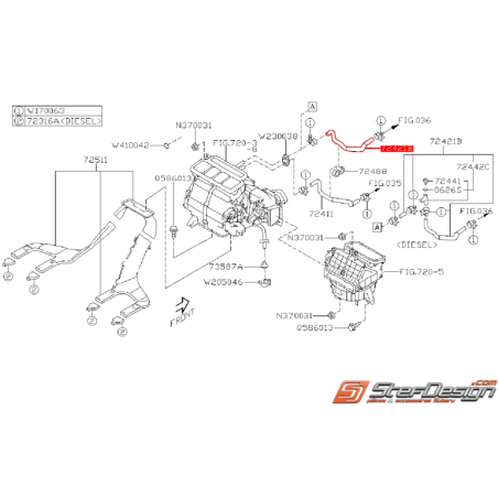 Durite de sortie de chauffage SUBARU WRX/STI 08-14