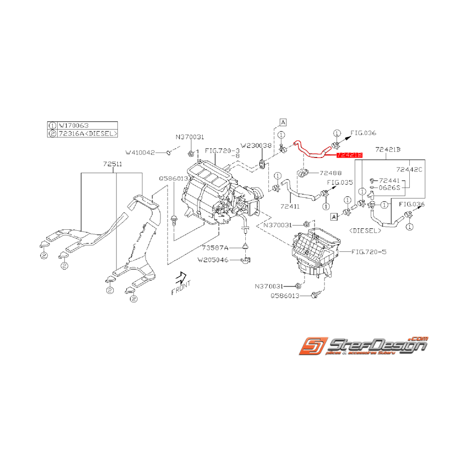 Durite de sortie de chauffage SUBARU WRX/STI 08-14