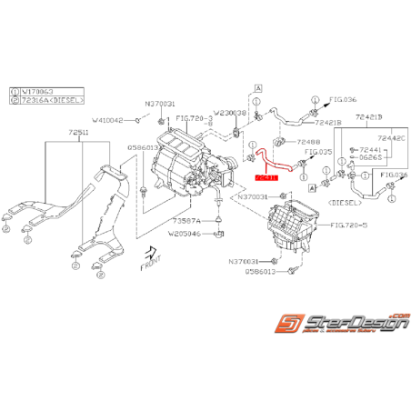 Durite d'entrée de chauffage SUBARU WRX/STI 08-14