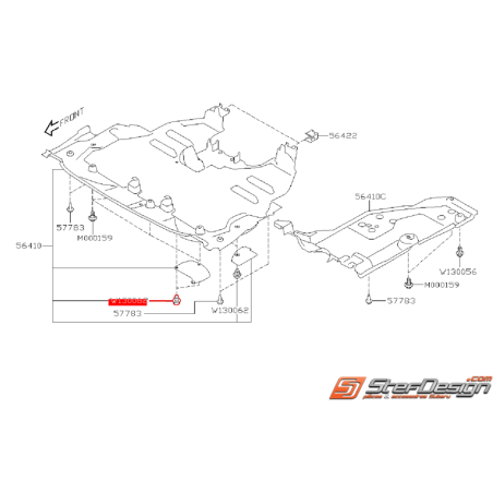 Clips de fixation de carter sous moteur SUBARU WRX/STI 01-02