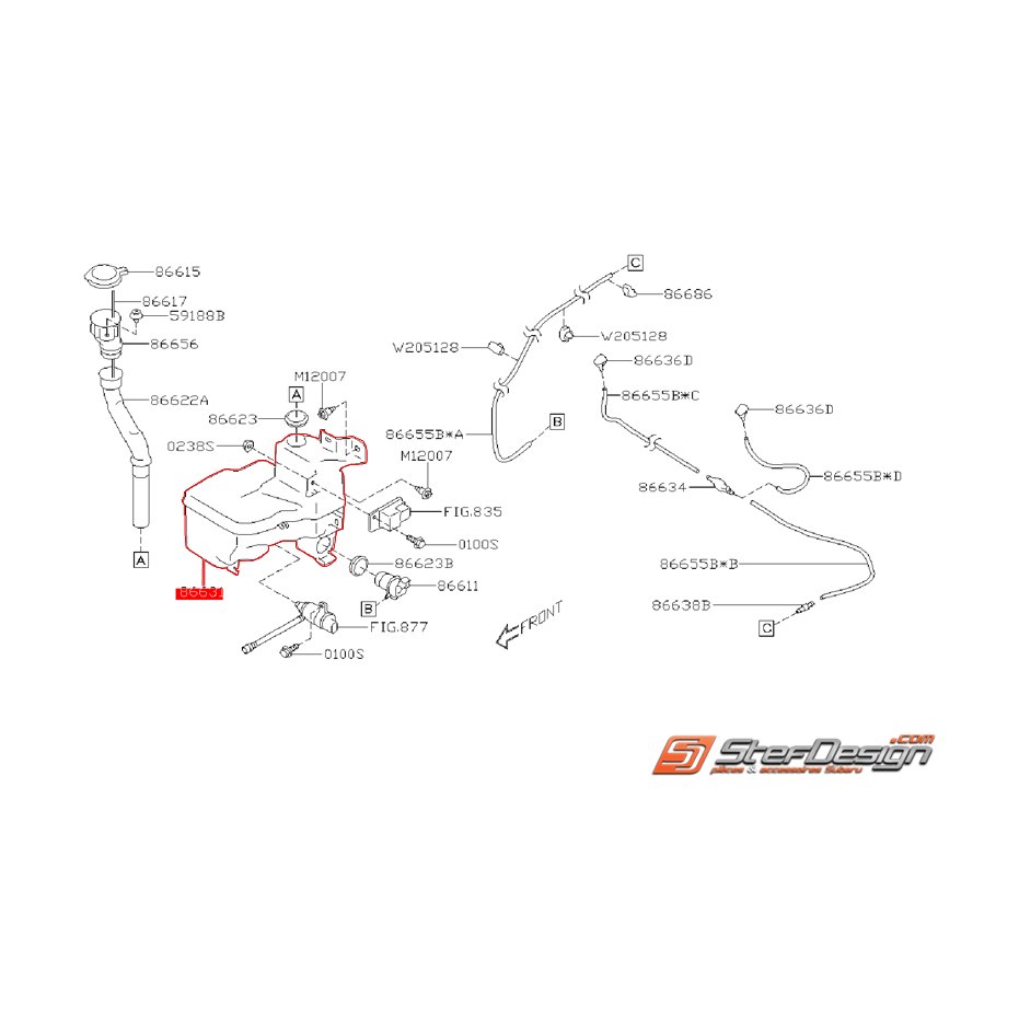 Réservoir lave-glace origine SUBARU BRZ  Réservoir lave-glace origine SUBARU BRZ