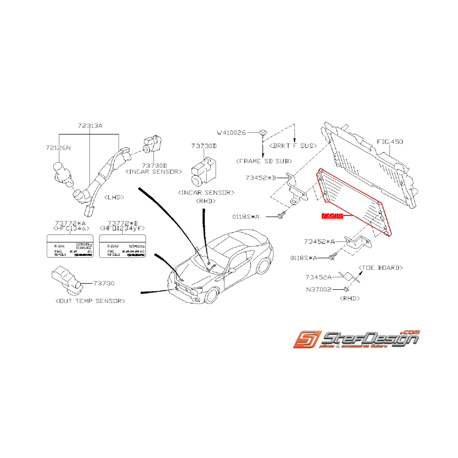 Condenseur de climatisation SUBARU BRZ / TOYOTA GT 86