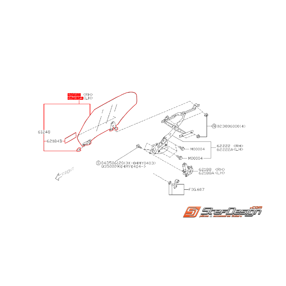 Vitre arrière non fumée origine SUBARU WRX/STI 01-07 Vitre arrière non fumée origine SUBARU WRX/STI 01-07