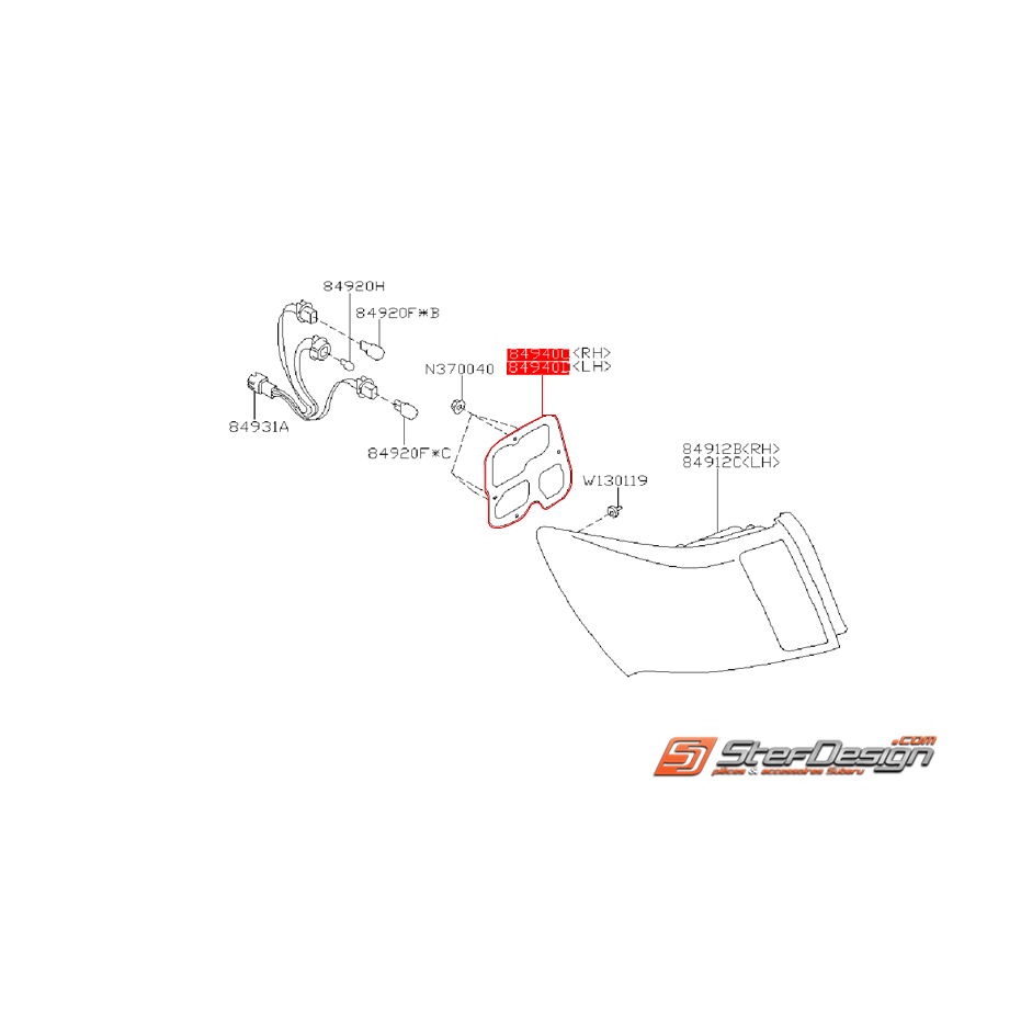 Joint de feu arrière origine SUBARU STI 10-14