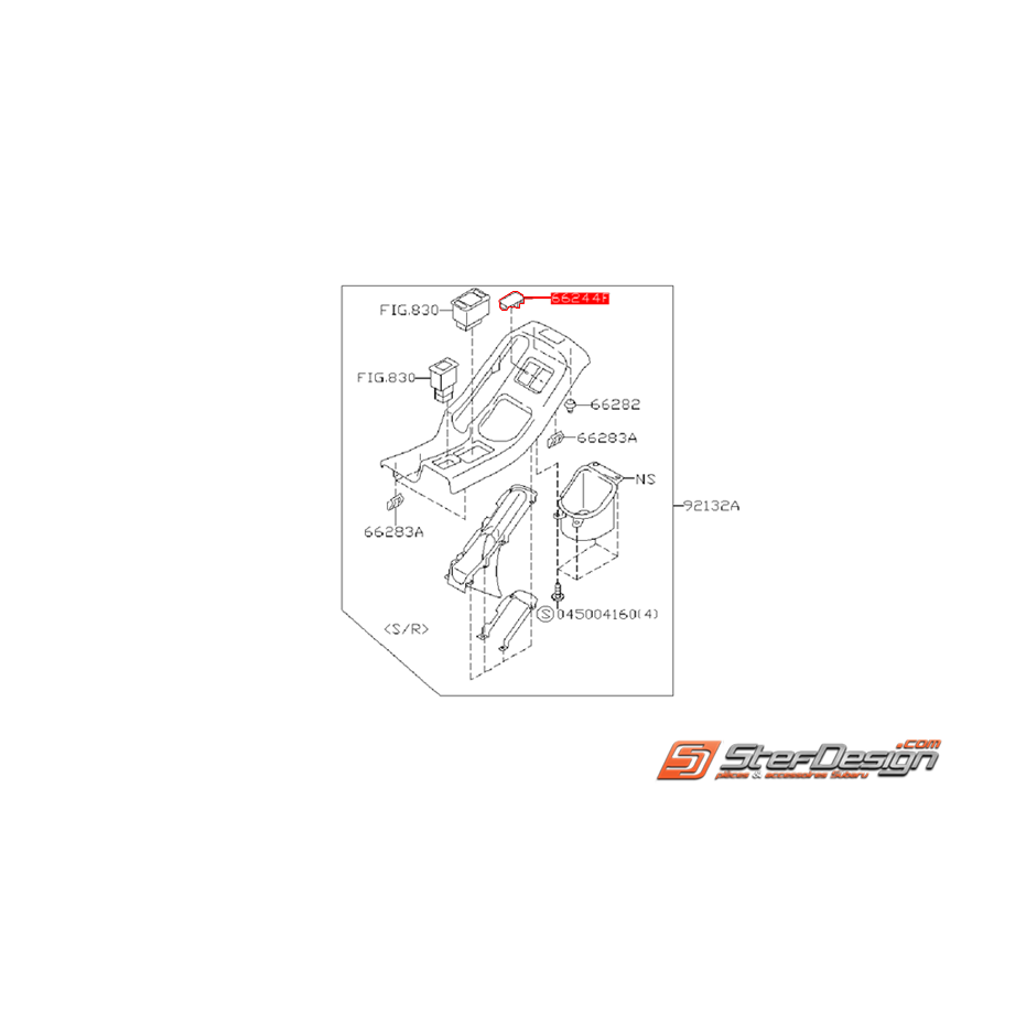 Cache contacteur de console centrale SUBARU WRX/STI 01-07 Cache contacteur de console centrale SUBARU WRX/STI 01-07