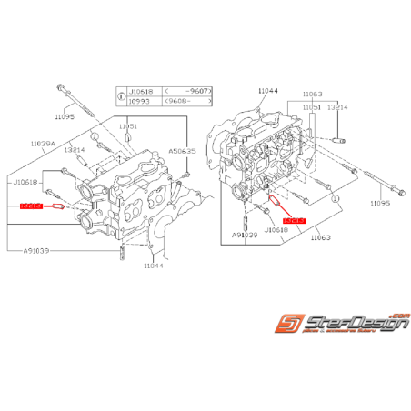 Guide de soupape d'échappement SUBARU GT 94-96