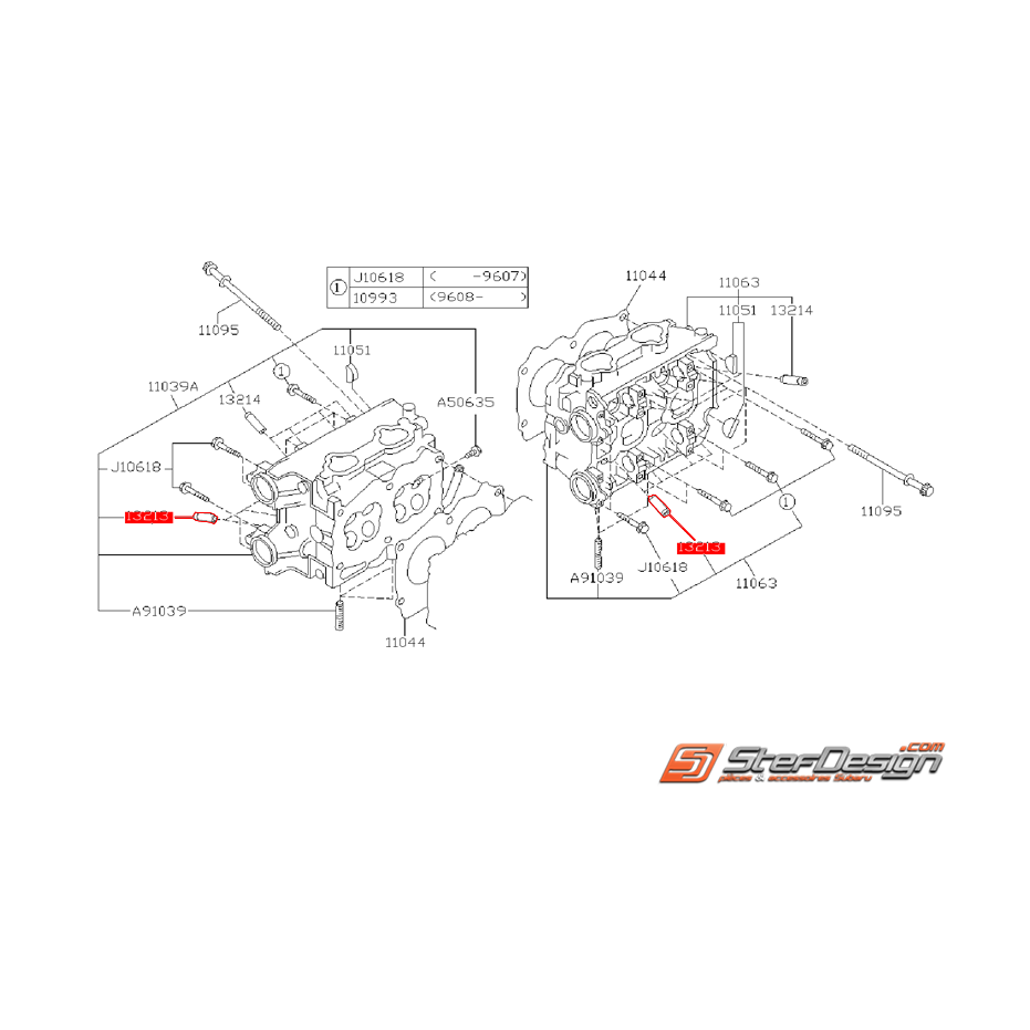 Guide de soupape d'échappement SUBARU GT 94-96