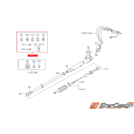 Kit réfection de crémaillère de direction SUBARU FORESTER 2005