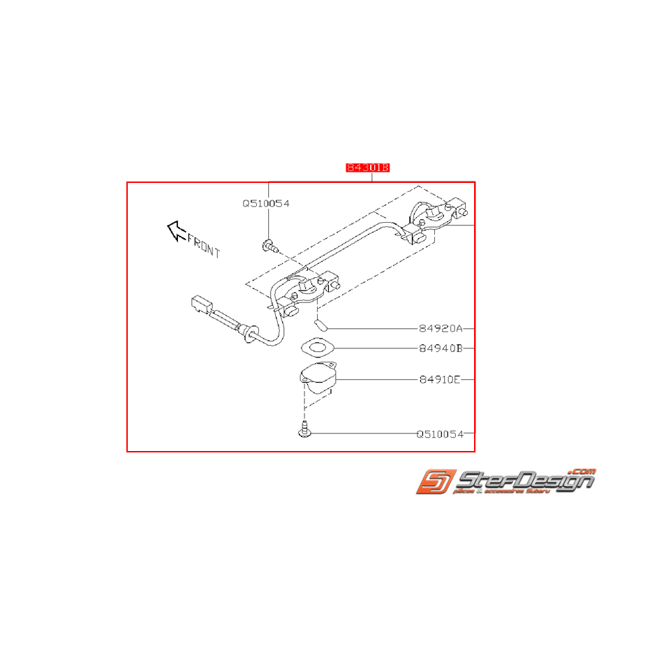 Éclaireur de plaque complet SUBARU WRX/STI 01-07