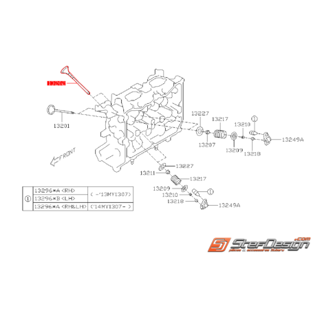 Soupape d'échappement SUBARU BRZ 13-14 / TOYOTA GT 86 
