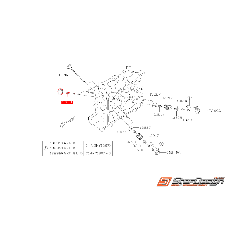 Soupape d'admission SUBARU BRZ 13-14 / TOYOTA GT 86