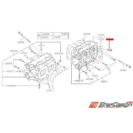 Guide de soupape d'admission SUBARU GT 94-96