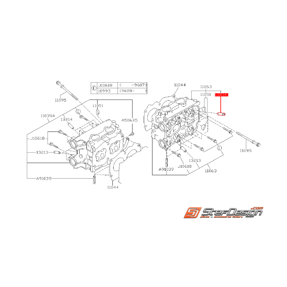 Guide de soupape d'admission SUBARU GT 94-96