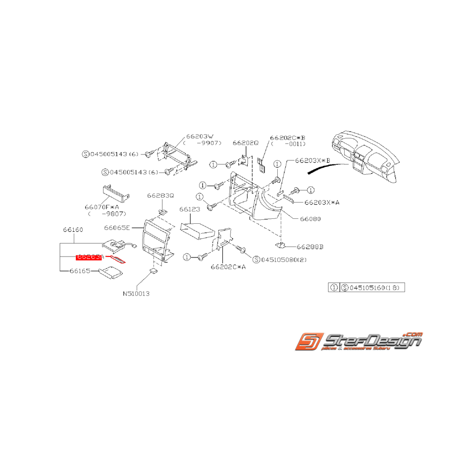 Conteneur de cendrier origine SUBARU GT 98-00