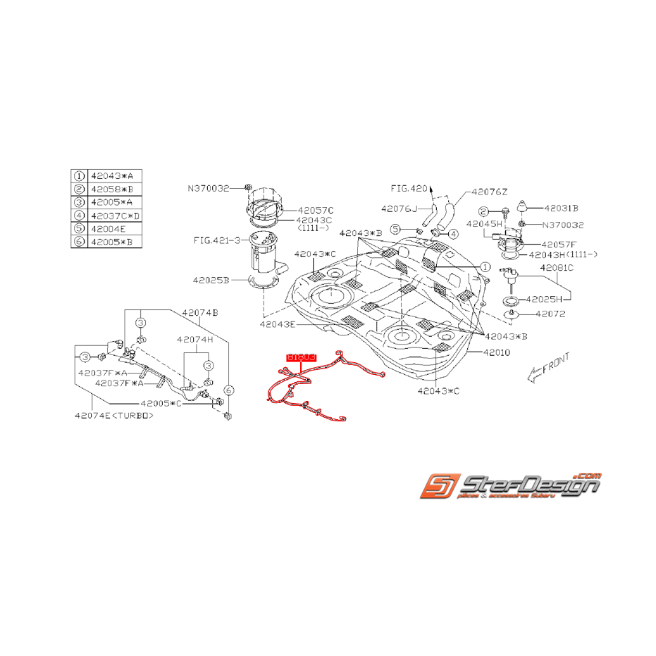 Faisceau de pompe a essence SUBARU WRX/STI 08-14