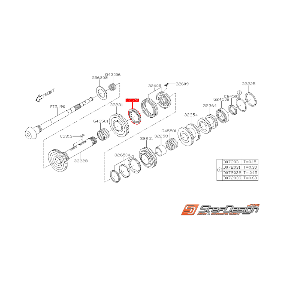 Synchro de 1ere boite 6 vitesses SUBARU STI 08-14