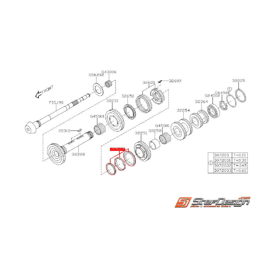 Synchro de 2ème boite 6 vitesses SUBARU STI 08-14
