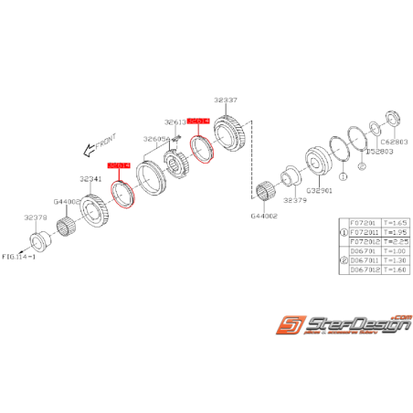 Bague de synchro 4ème/5ème/6ème boite 6 SUBARU STI 01-14