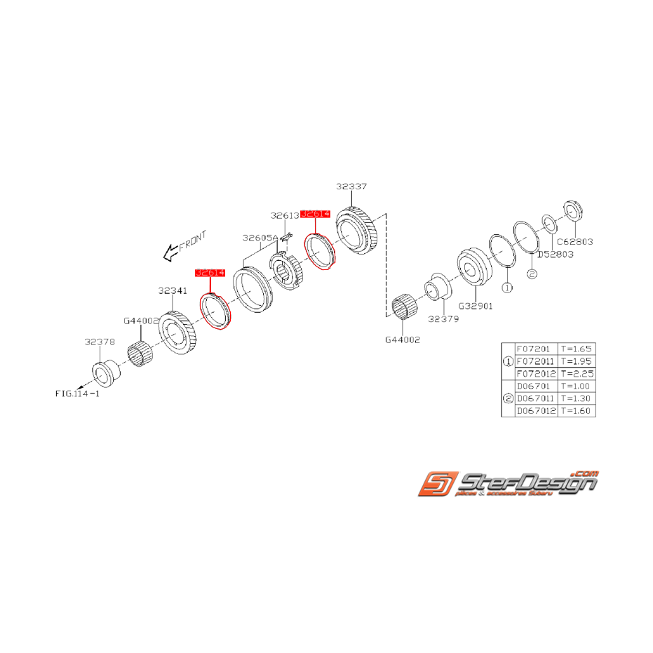 Bague de synchro 4ème/5ème/6ème boite 6 SUBARU STI 01-14